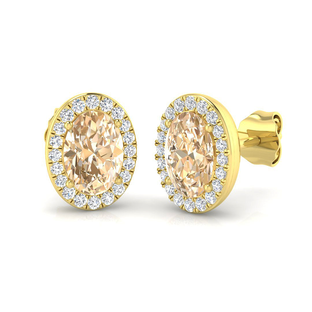 Oval Gemstone Earrings