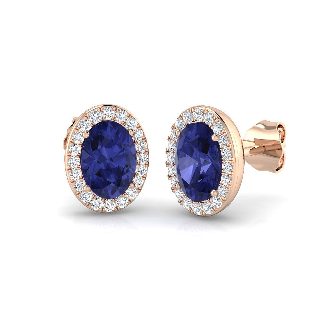 Oval Gemstone Earrings