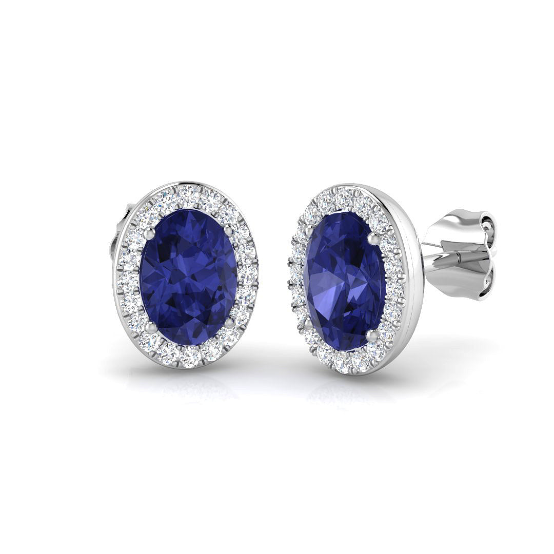 Oval Gemstone Earrings