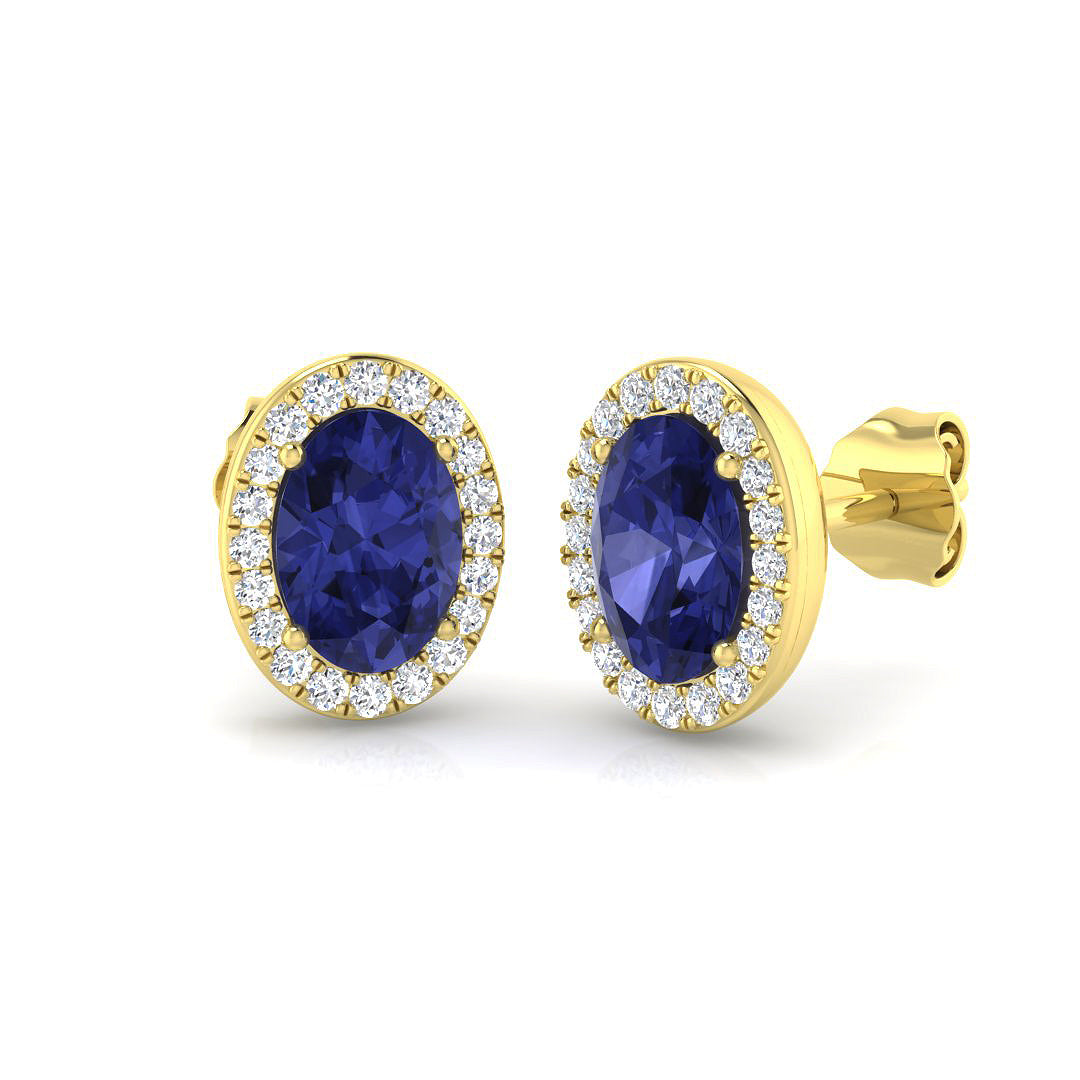 Oval Gemstone Earrings