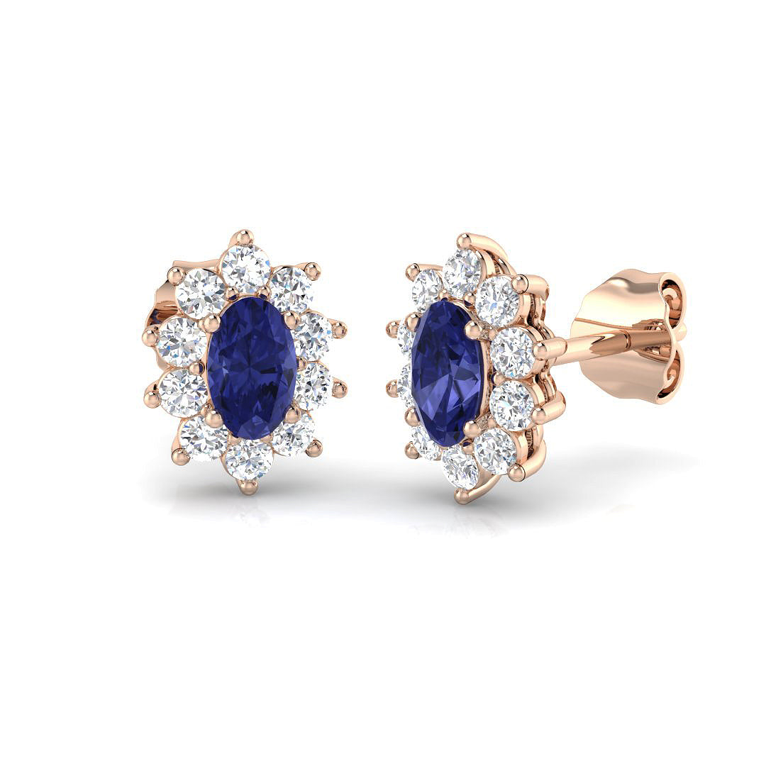 Oval Gemstone Earrings