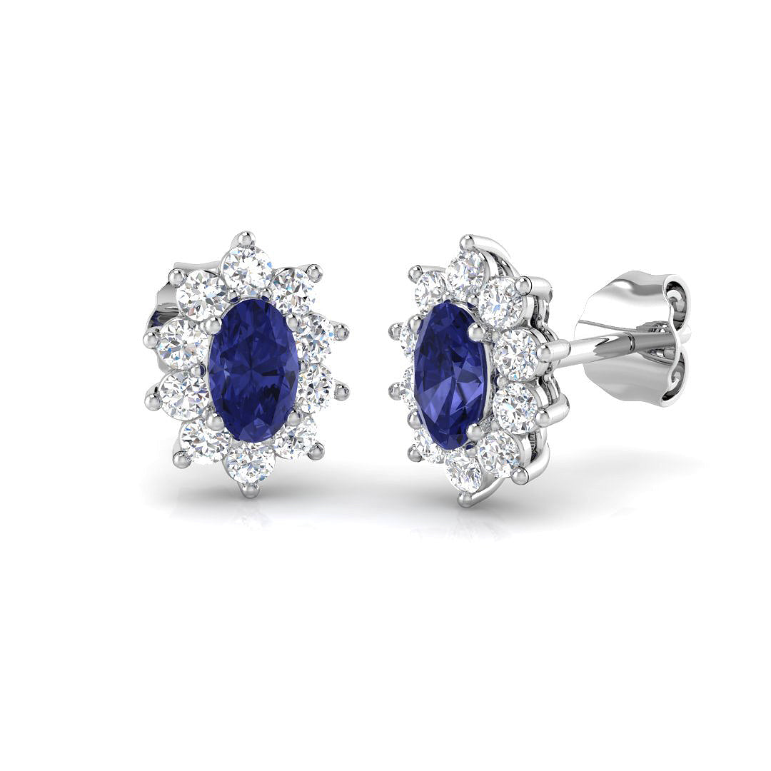 Oval Gemstone Earrings