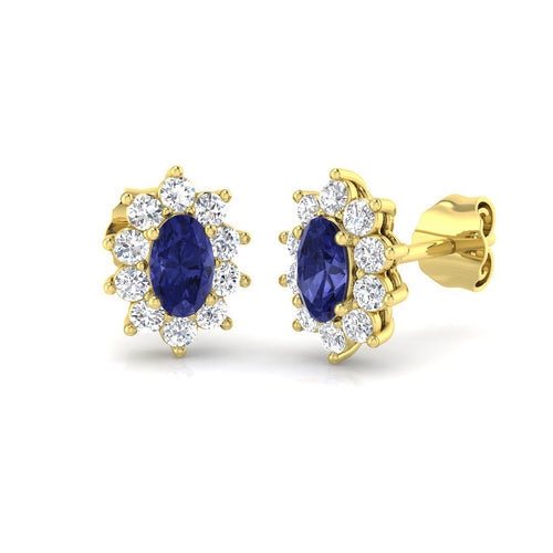 Oval Gemstone Earrings