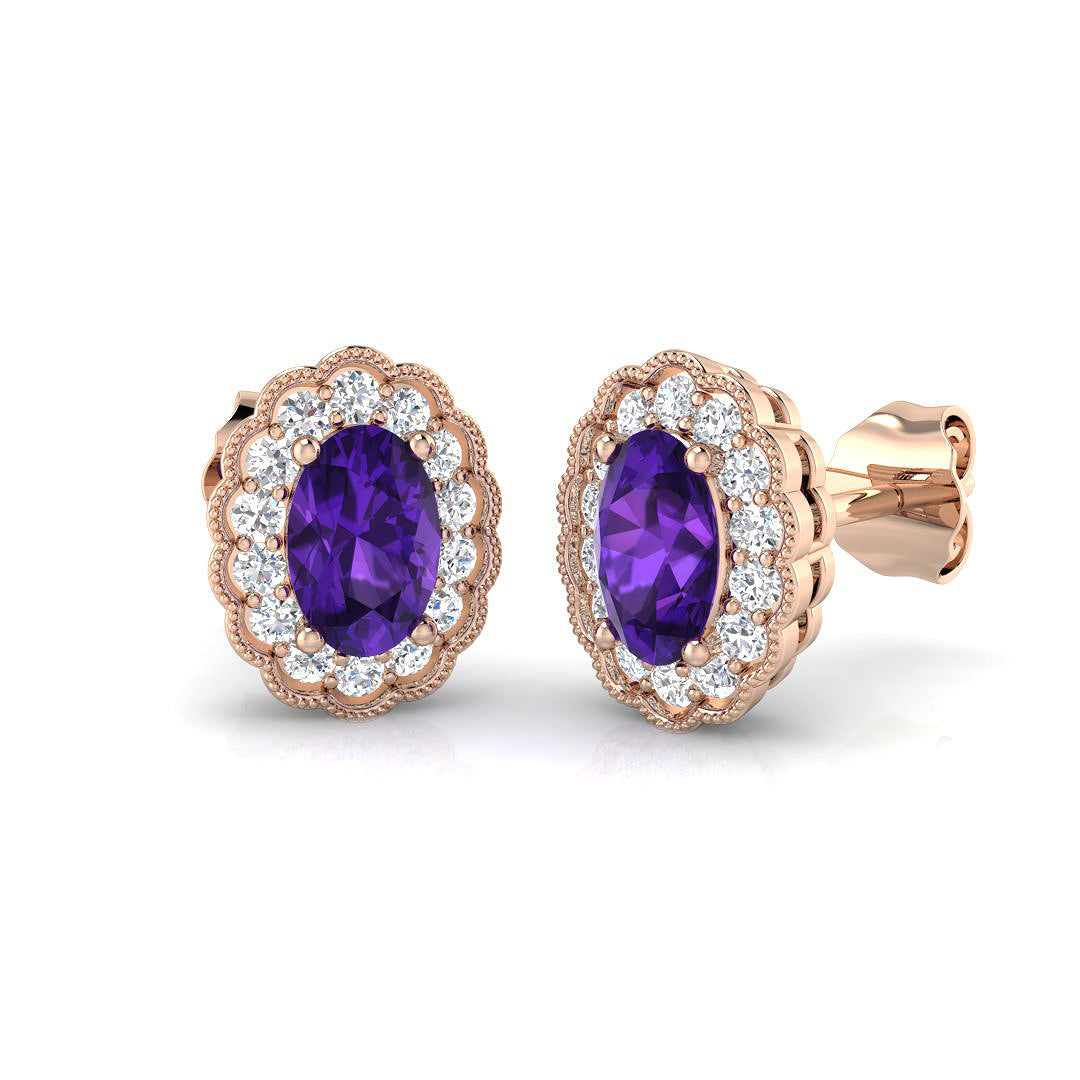 Oval Gemstone Earrings