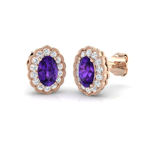 Oval Gemstone Earrings