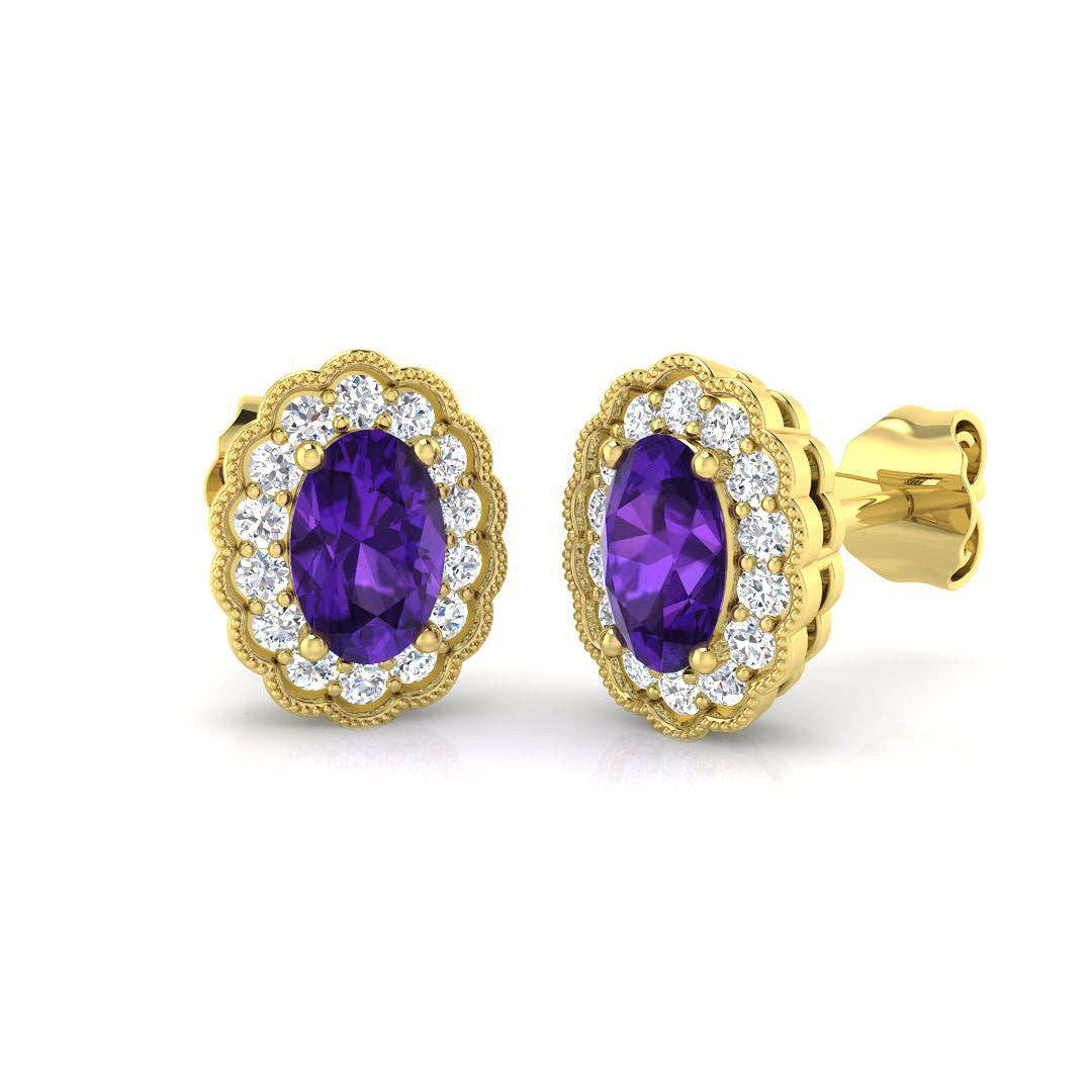 Oval Gemstone Earrings