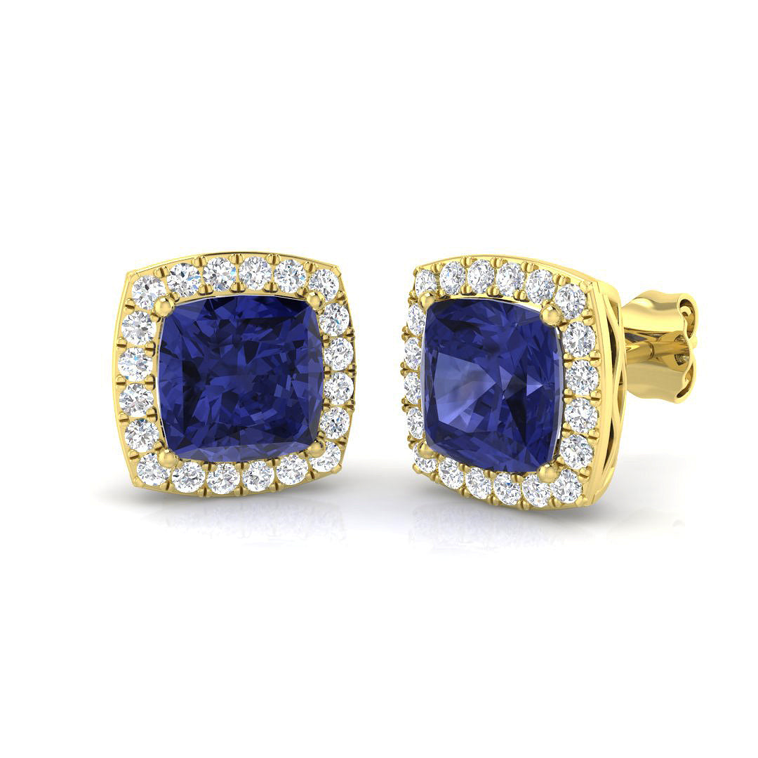 Cushion Gemstone Earrings