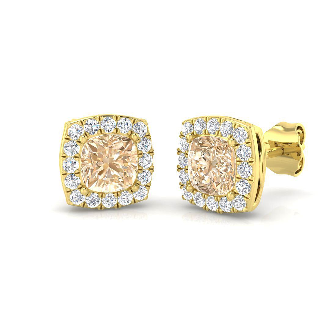 Cushion Morganite Earrings