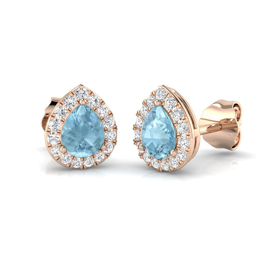 Pear Aquamarine Earrings