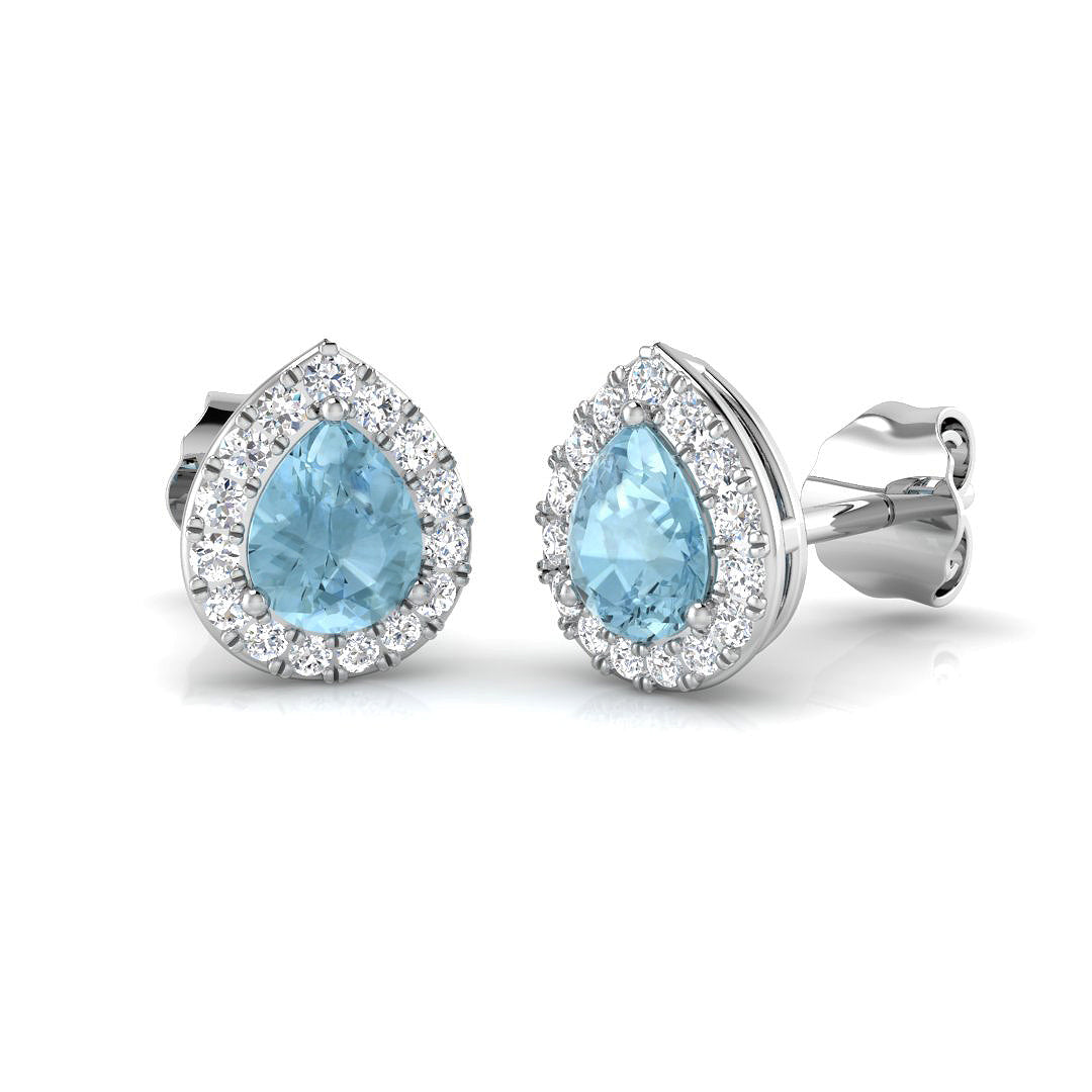 Pear Aquamarine Earrings