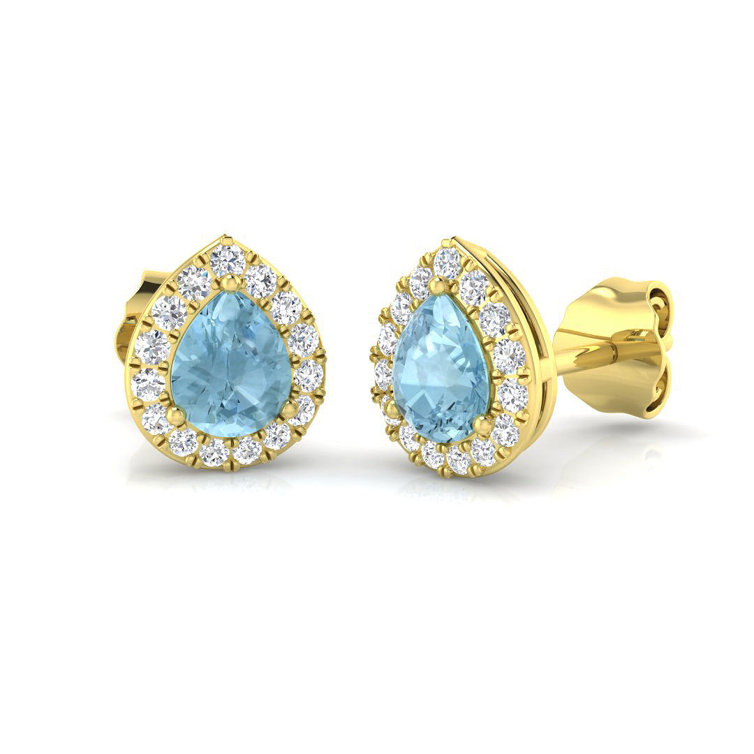 Pear Aquamarine Earrings