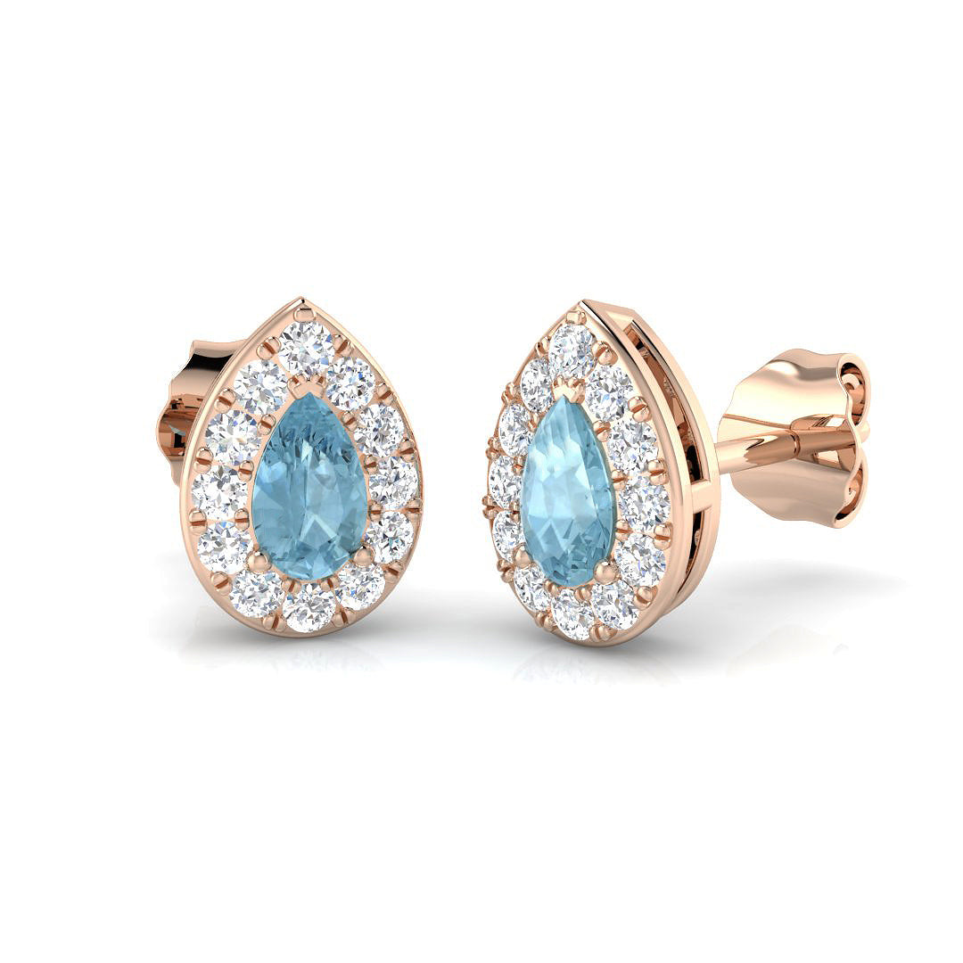 Pear Aquamarine Earrings