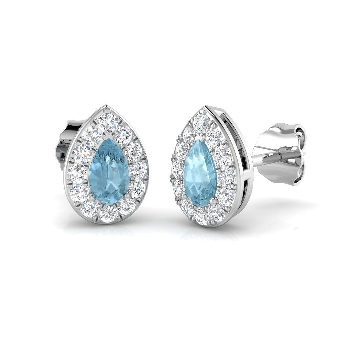 Pear Aquamarine Earrings