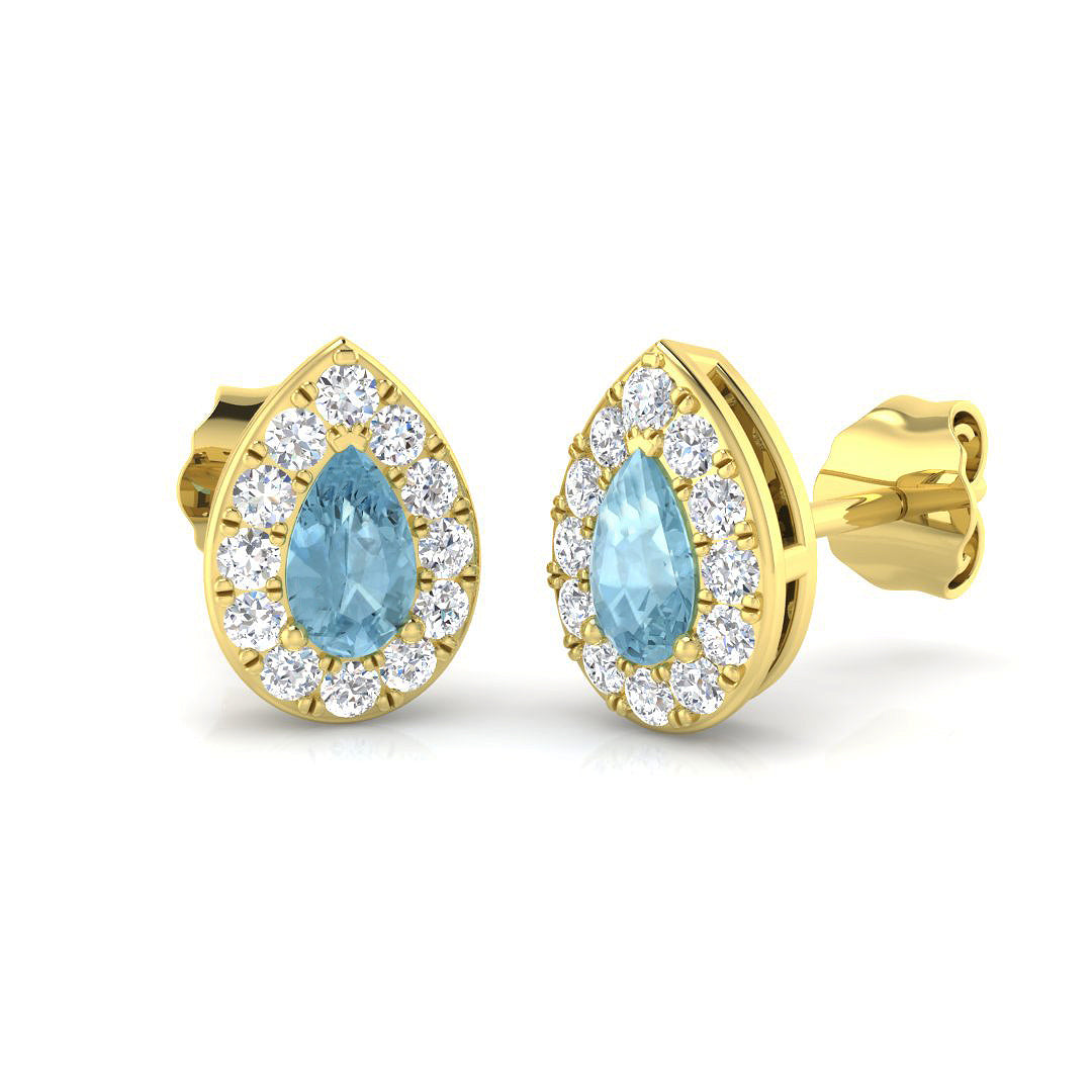 Pear Aquamarine Earrings