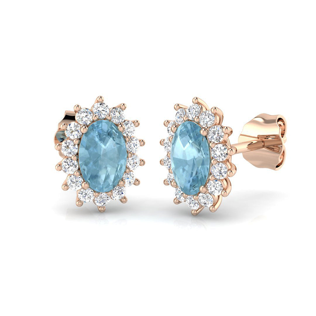 Oval Aquamarine Earrings