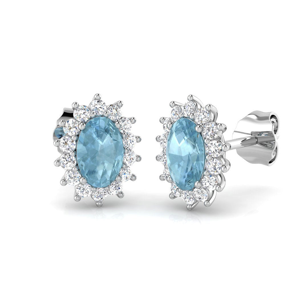 Oval Aquamarine Earrings