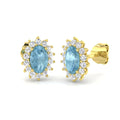Oval Aquamarine Earrings