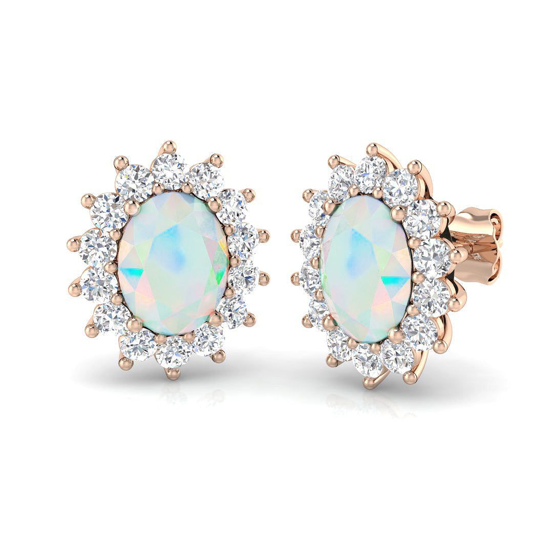 Oval Gemstone Earrings