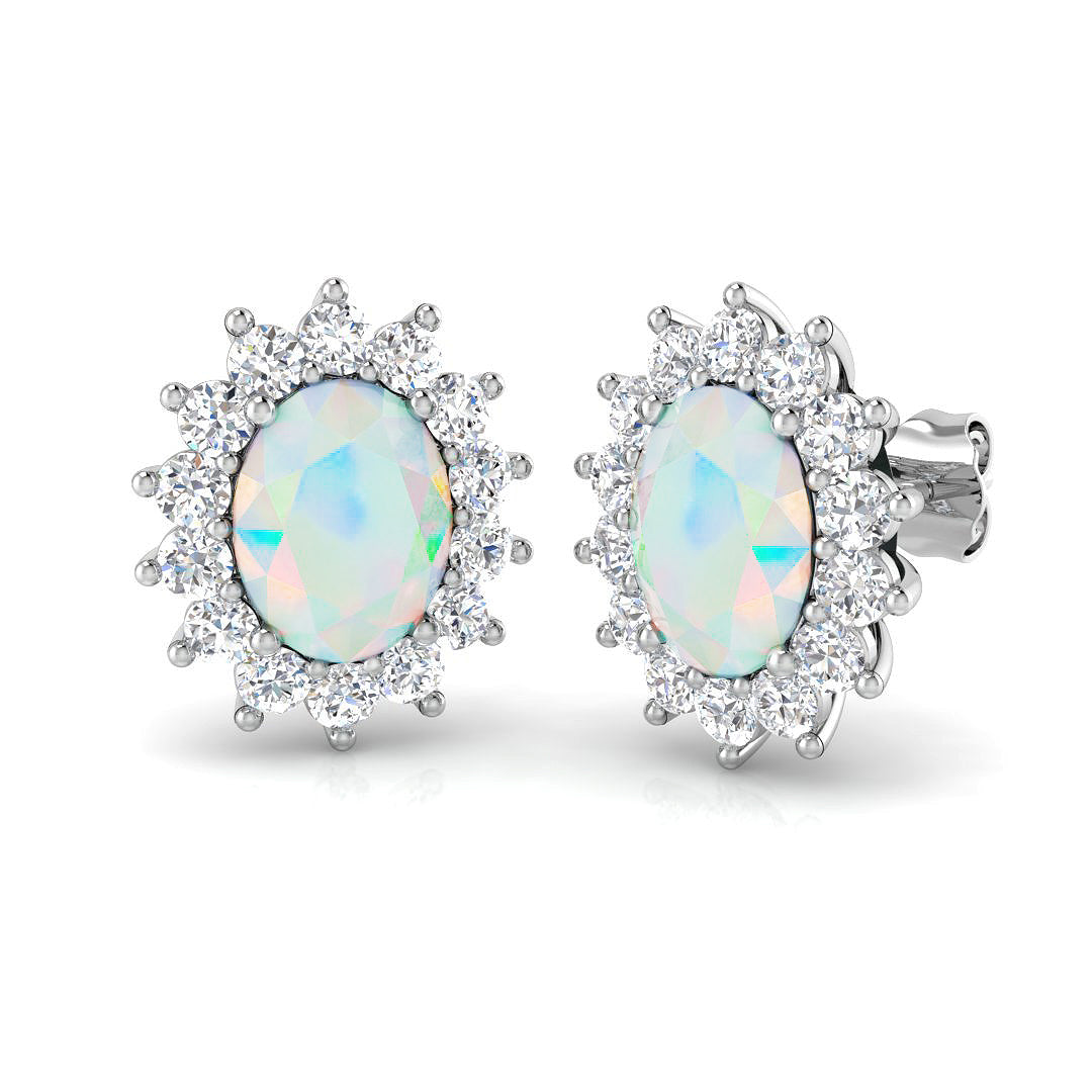 Oval Gemstone Earrings