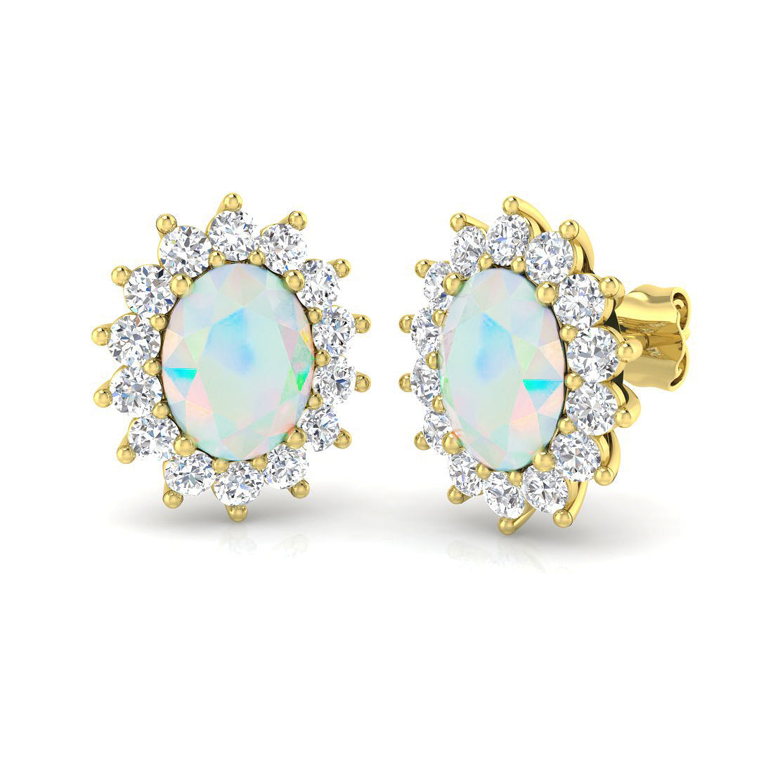 Oval Gemstone Earrings