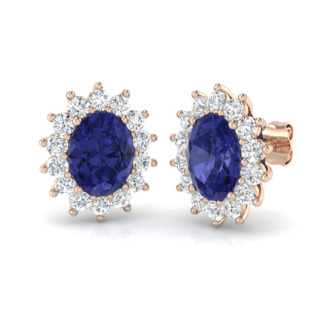 Oval Gemstone Earrings