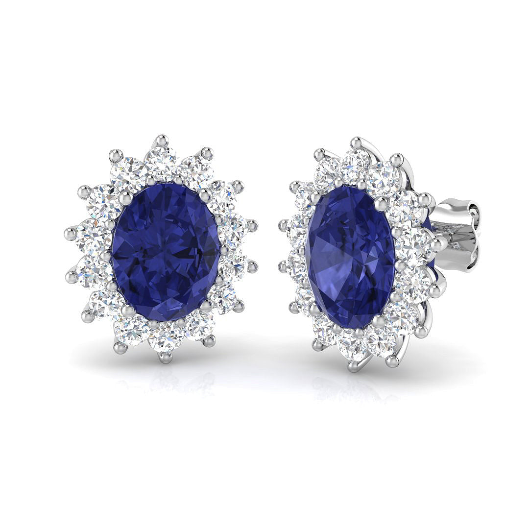 Oval Gemstone Earrings