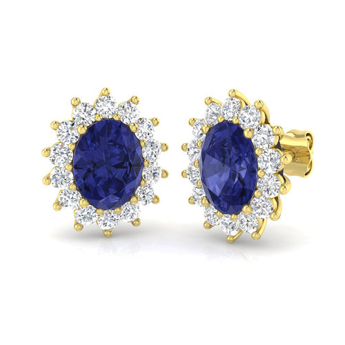 Oval Gemstone Earrings