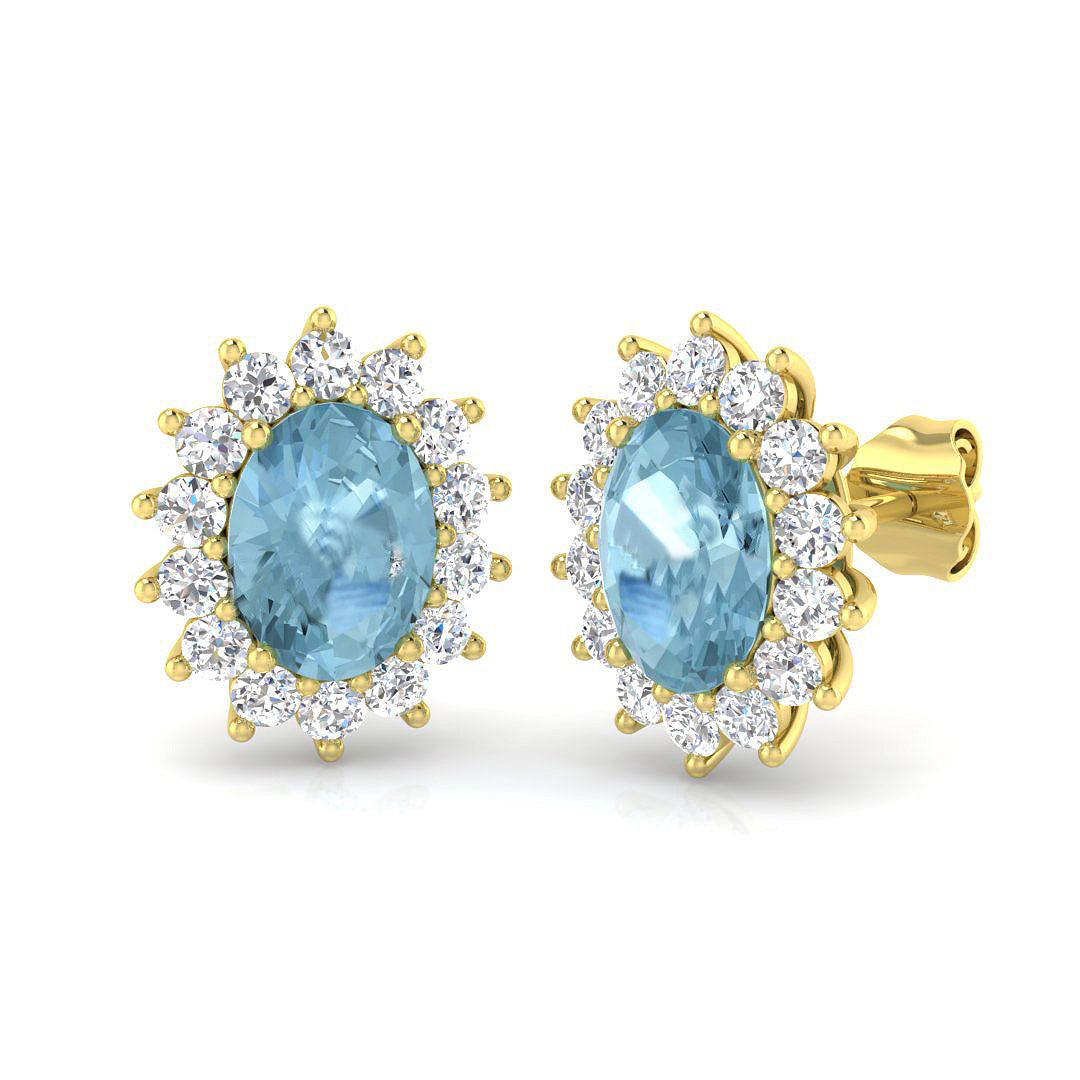 Oval Gemstone Earrings
