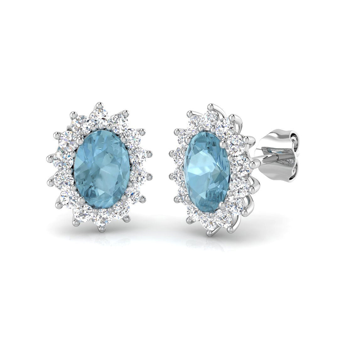 Oval Gemstone Earrings