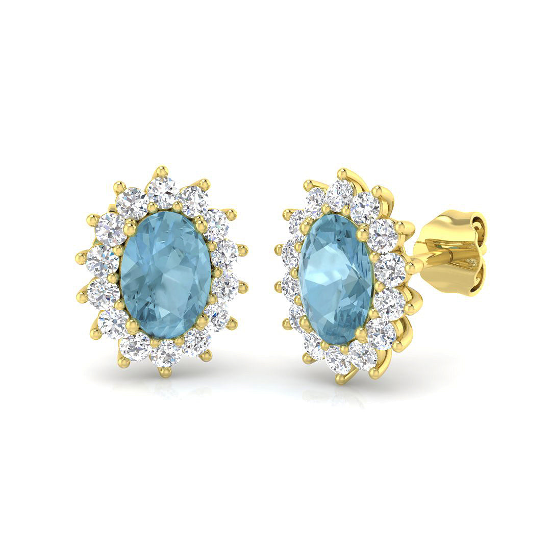 Oval Gemstone Earrings