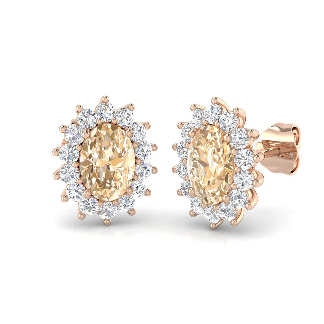 Oval Gemstone Earrings