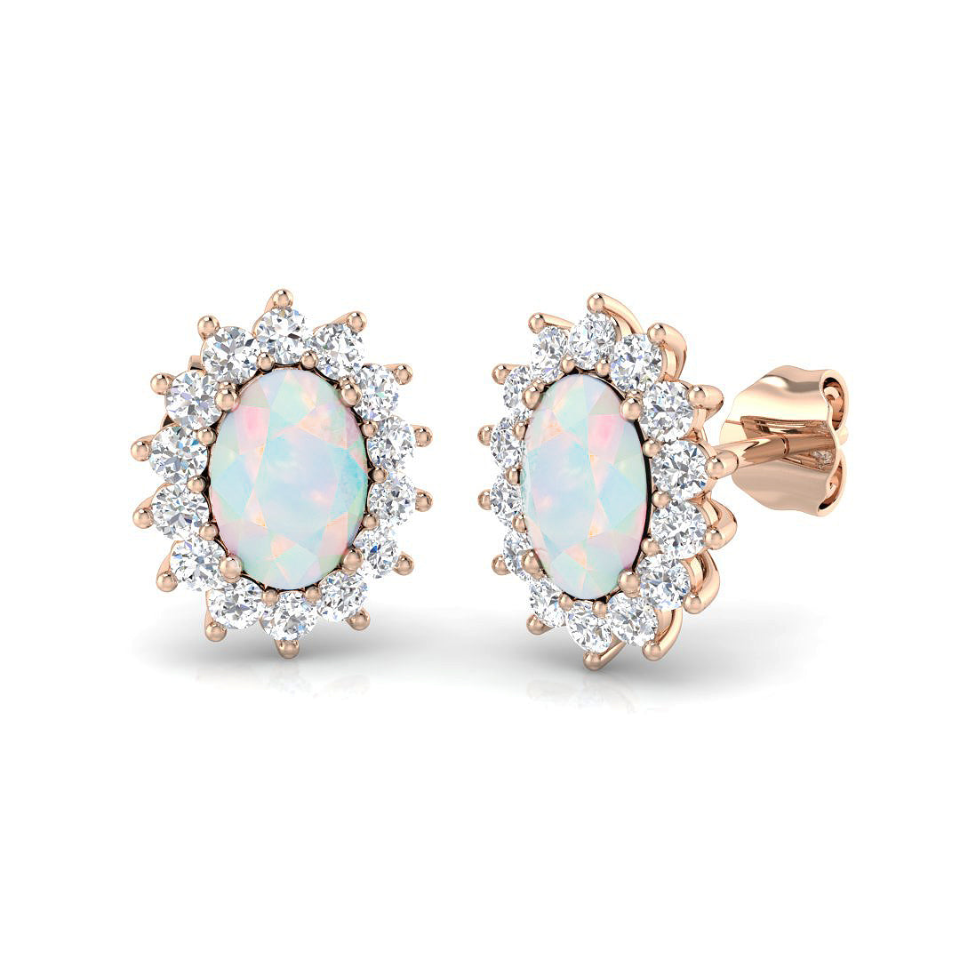 Oval Gemstone Earrings