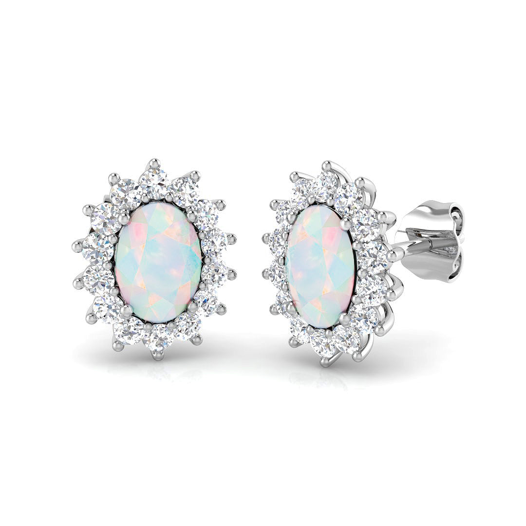 Oval Gemstone Earrings