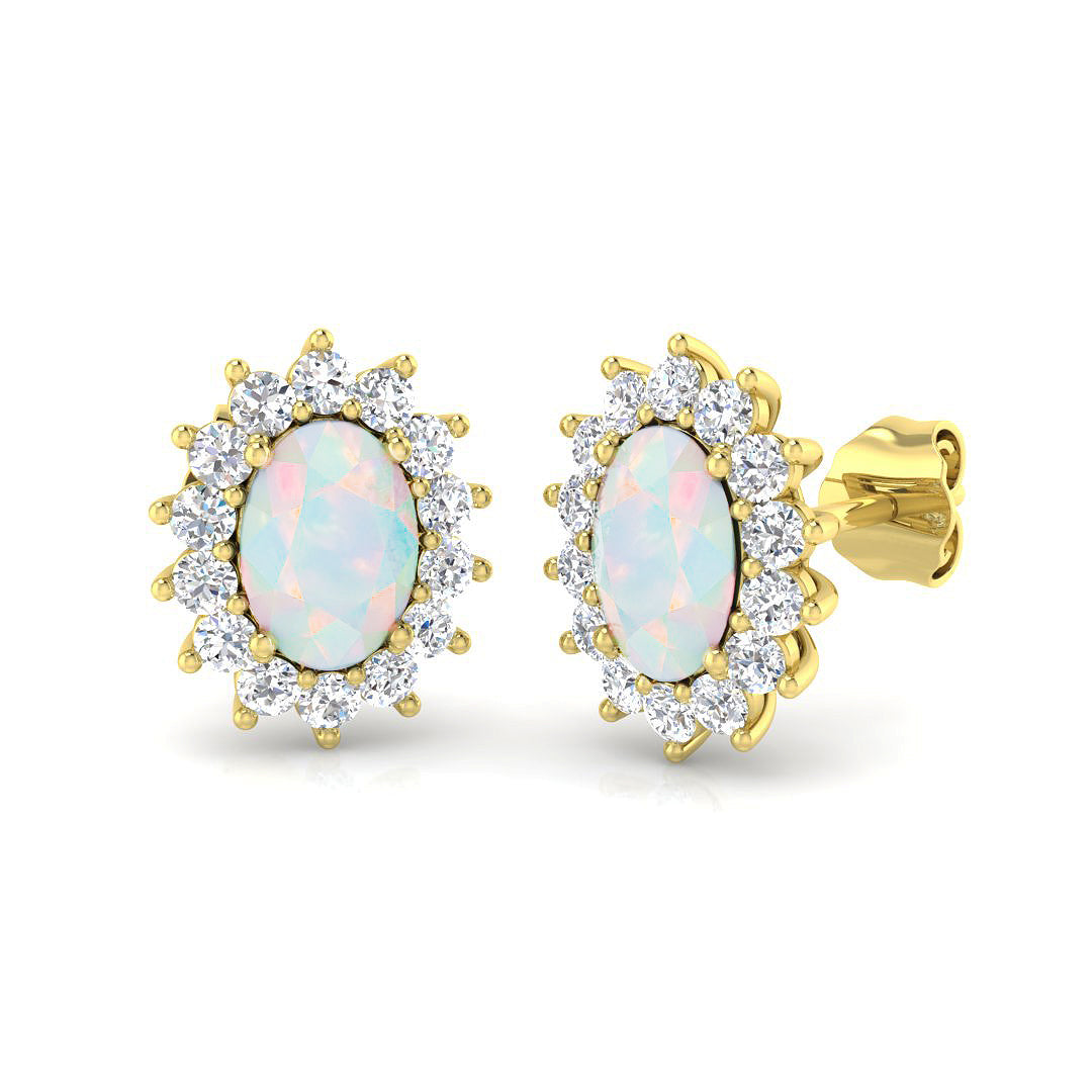 Oval Gemstone Earrings