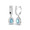 Pear Aquamarine Earrings