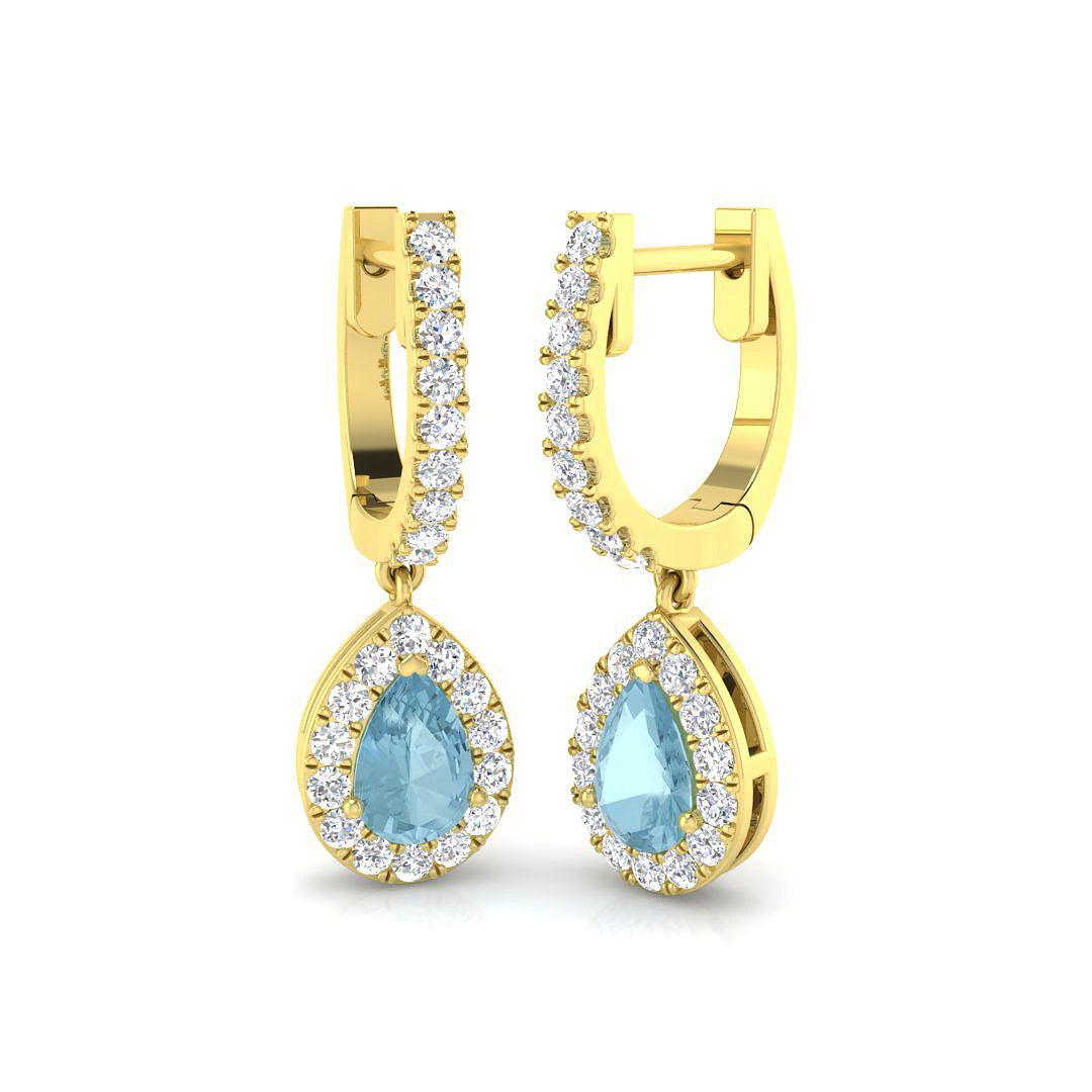 Pear Aquamarine Earrings