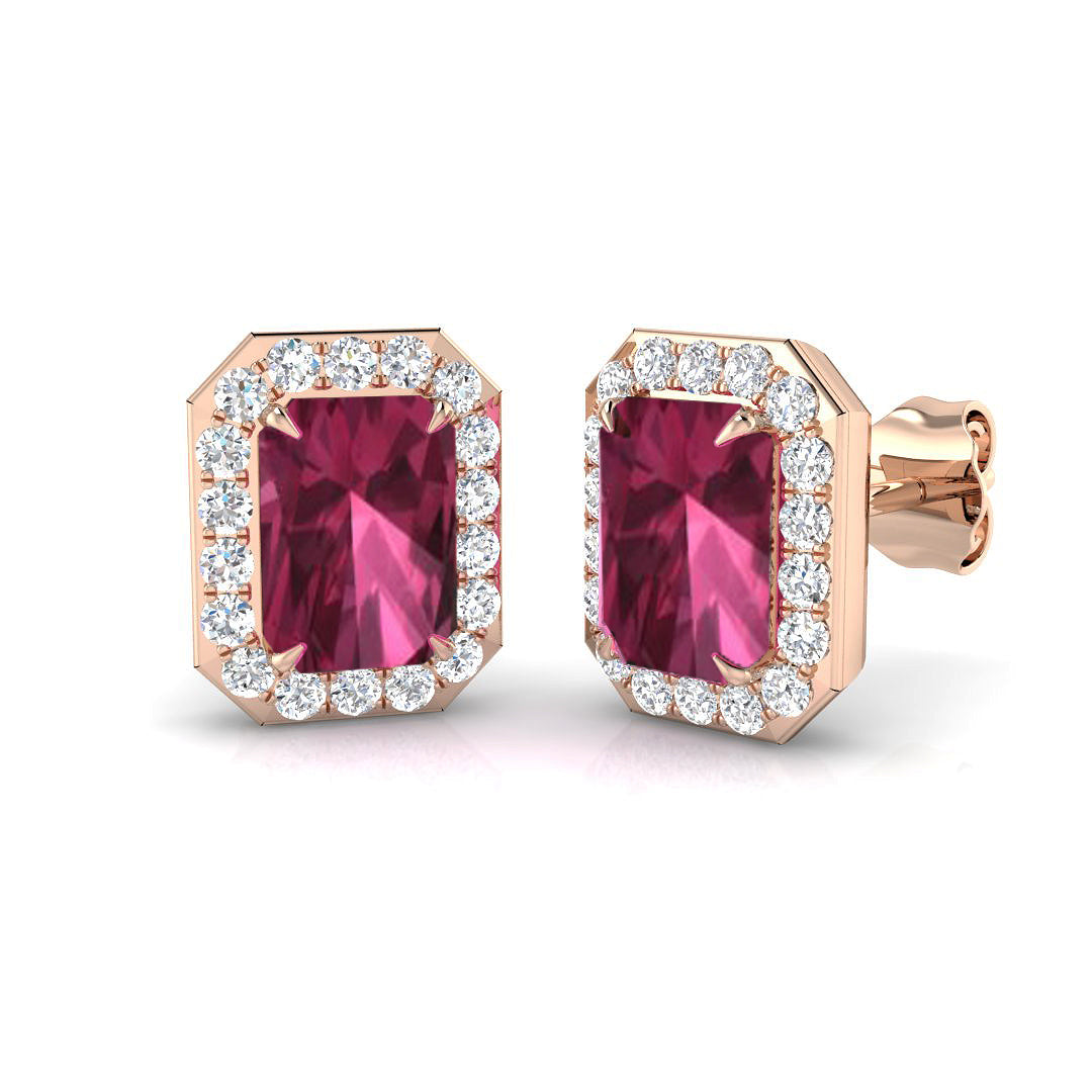 Emerald Cut Gemstone Earrings