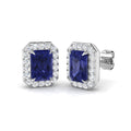 Emerald Cut Gemstone Earrings