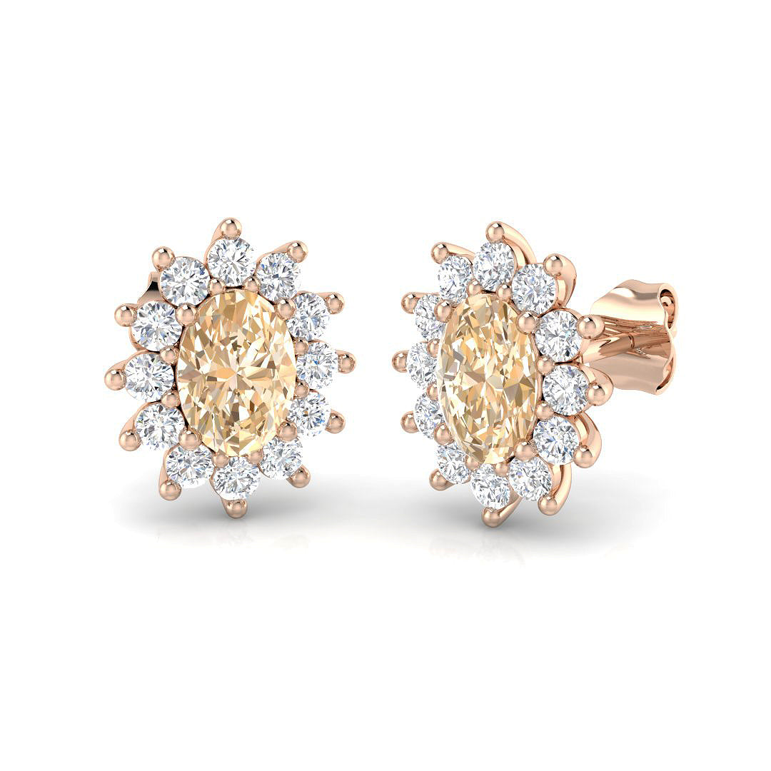 Oval Gemstone Earrings