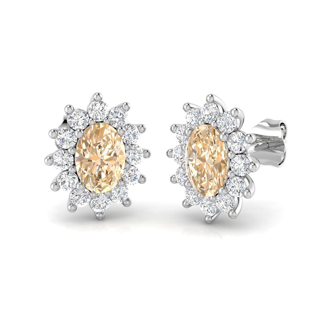 Oval Gemstone Earrings