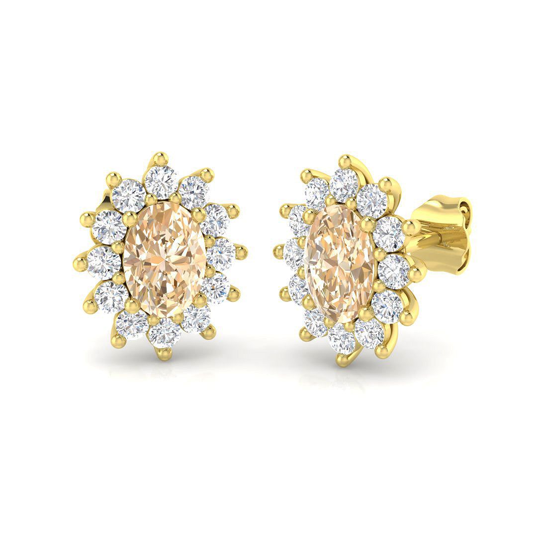 Oval Gemstone Earrings