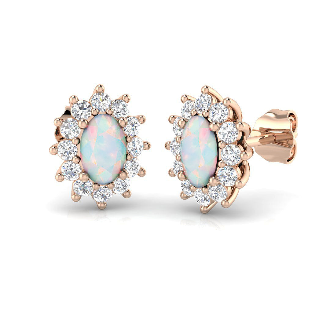Oval Gemstone Earrings