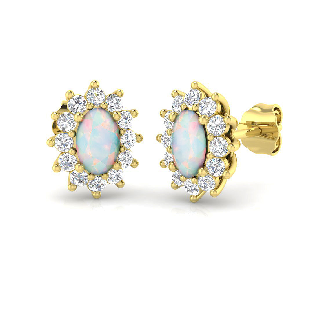 Oval Gemstone Earrings