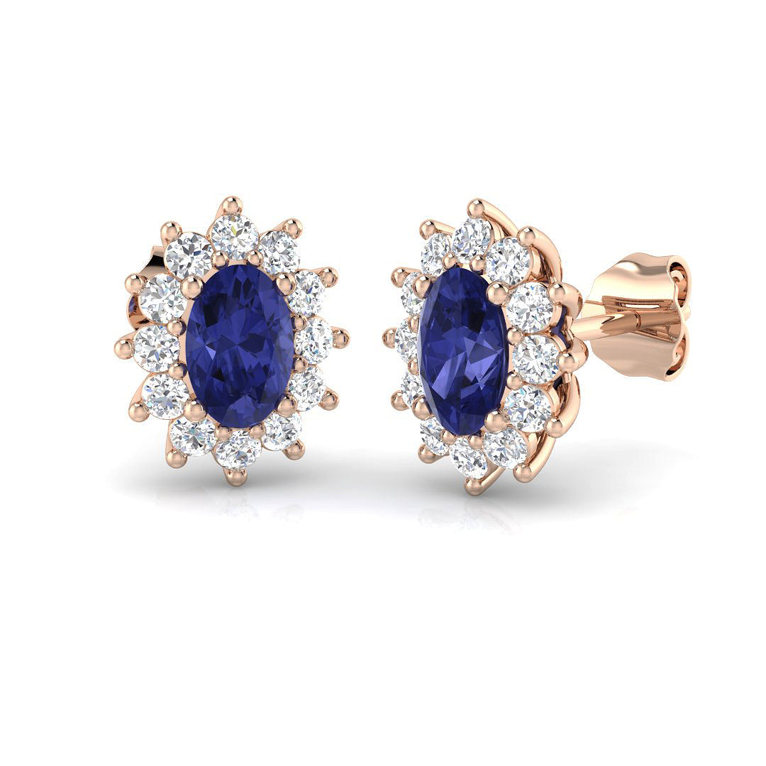 Oval Gemstone Earrings