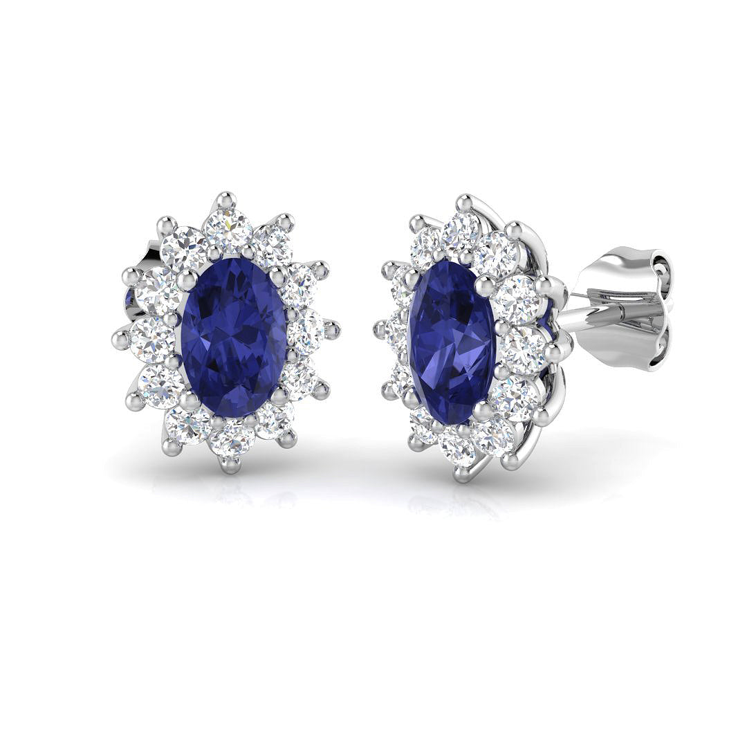 Oval Gemstone Earrings