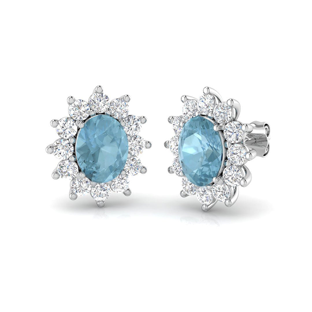 Oval Aquamarine Earrings