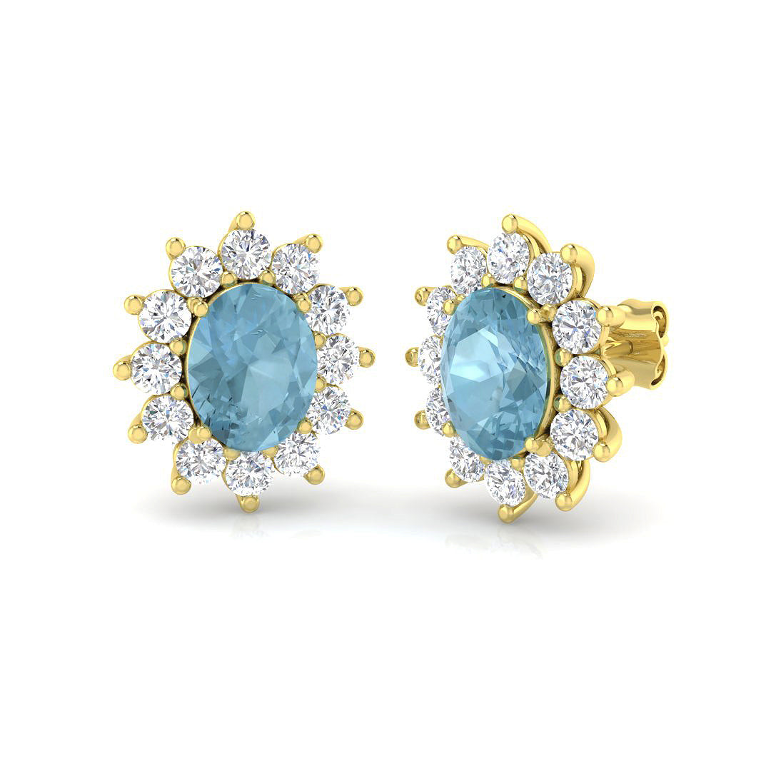 Oval Aquamarine Earrings