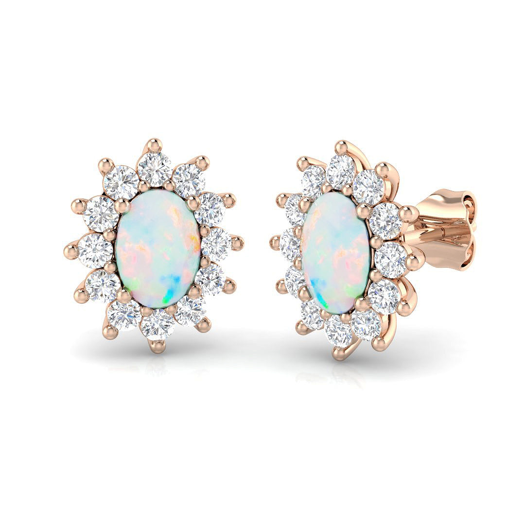 Oval Gemstone Earrings