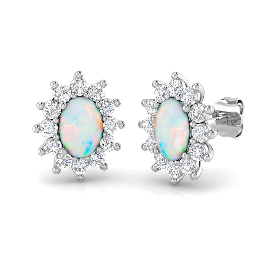 Oval Gemstone Earrings