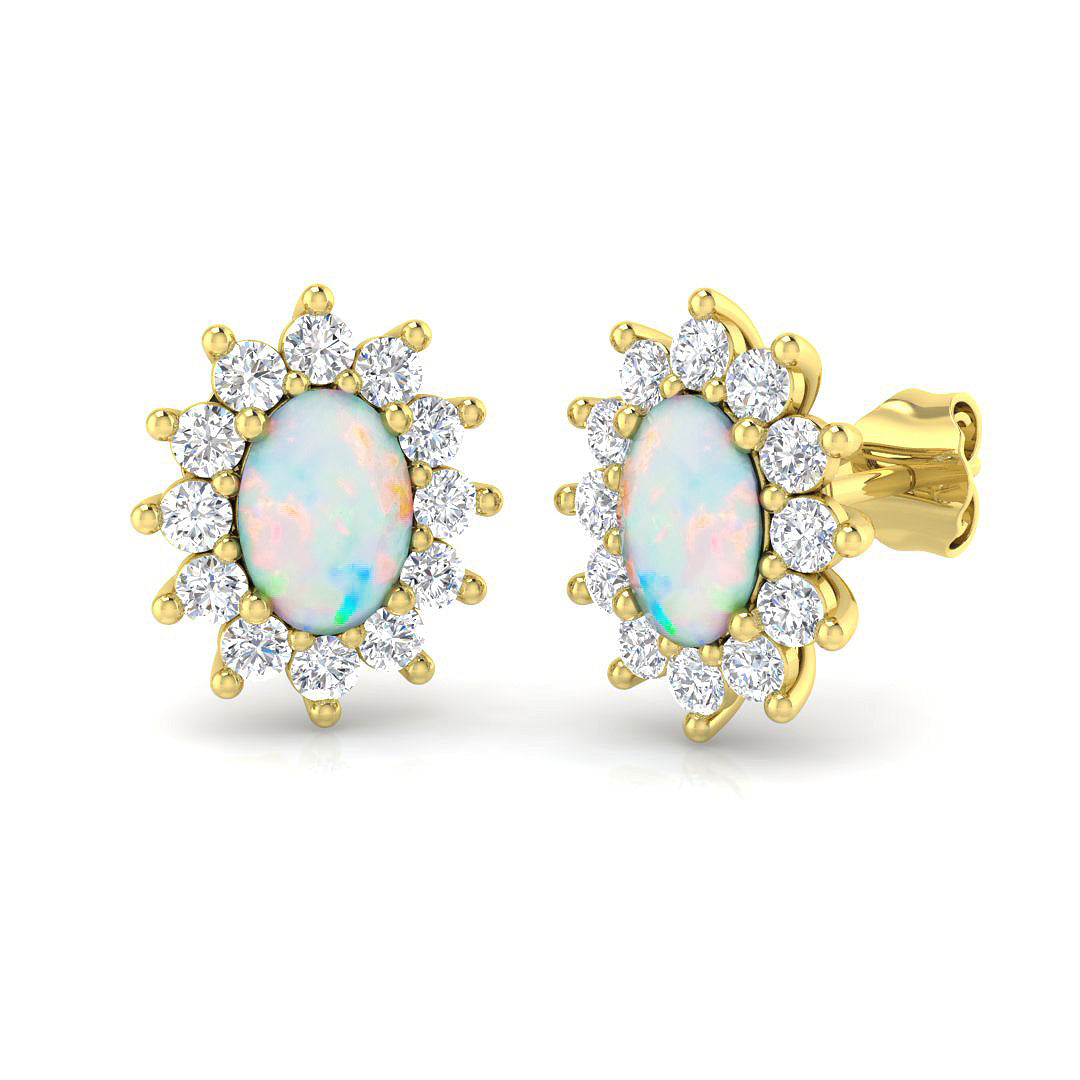 Oval Gemstone Earrings